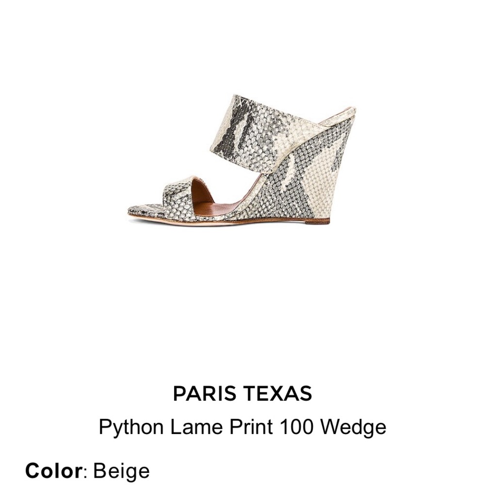 Paris Texas Python Lame Print 100 Wedge Select A … - image 5